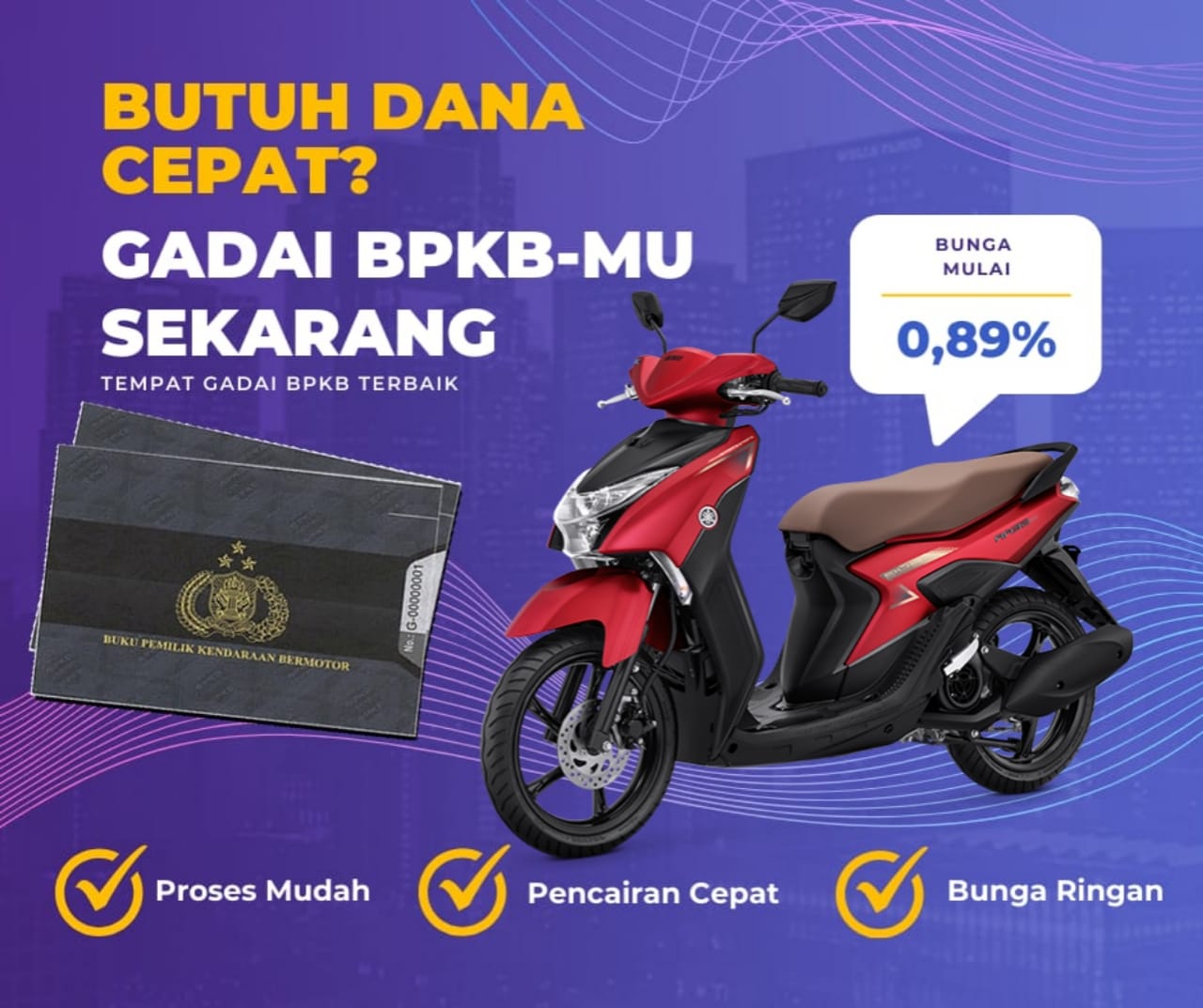 Kredit Jaminan Bpkb Motor Yamaha Gear 125 Dapat Dana Berapa? Seperti Ini Simulasinya